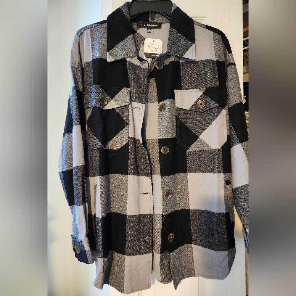 Black and gray shacket